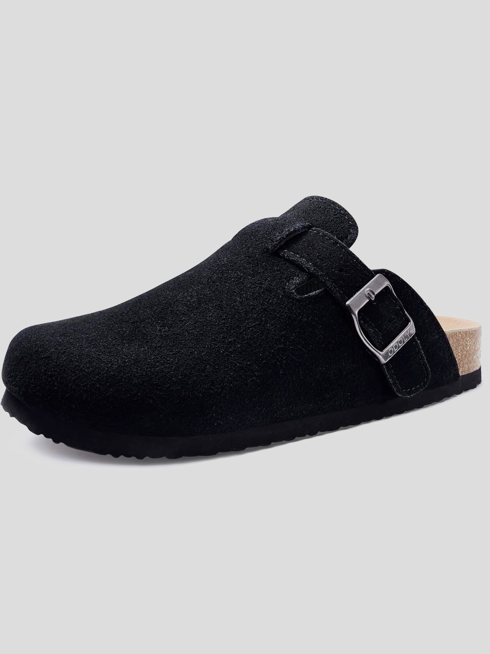 Birkenstock Black Suede Clog with Buckle